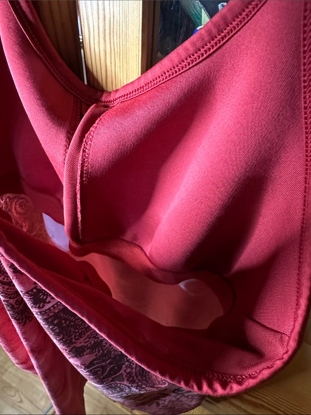 Athleta Pavitra Racerback Tank Top Red Tie-Dye Pattern & Paisley Print - Picture 5 of 5